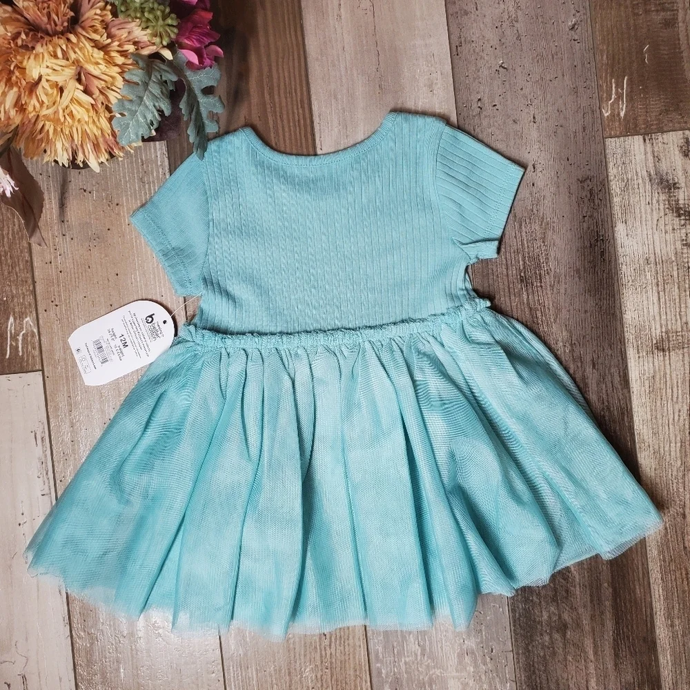 NWT Wonder Nation Baby Toddler Girls Tutu Dress Size 12m Seafoam Green